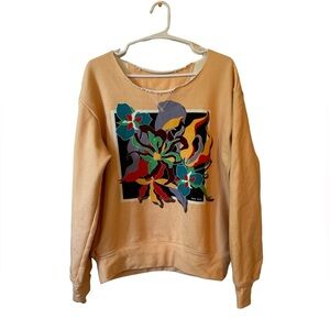THE KIT NYC ART CROPPED NECKLINE SWEATER